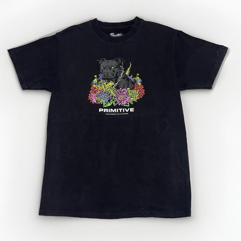 Primitive Worldwide Skateboards Black Dog T Shirt Men’s Medium Heavy Cotton